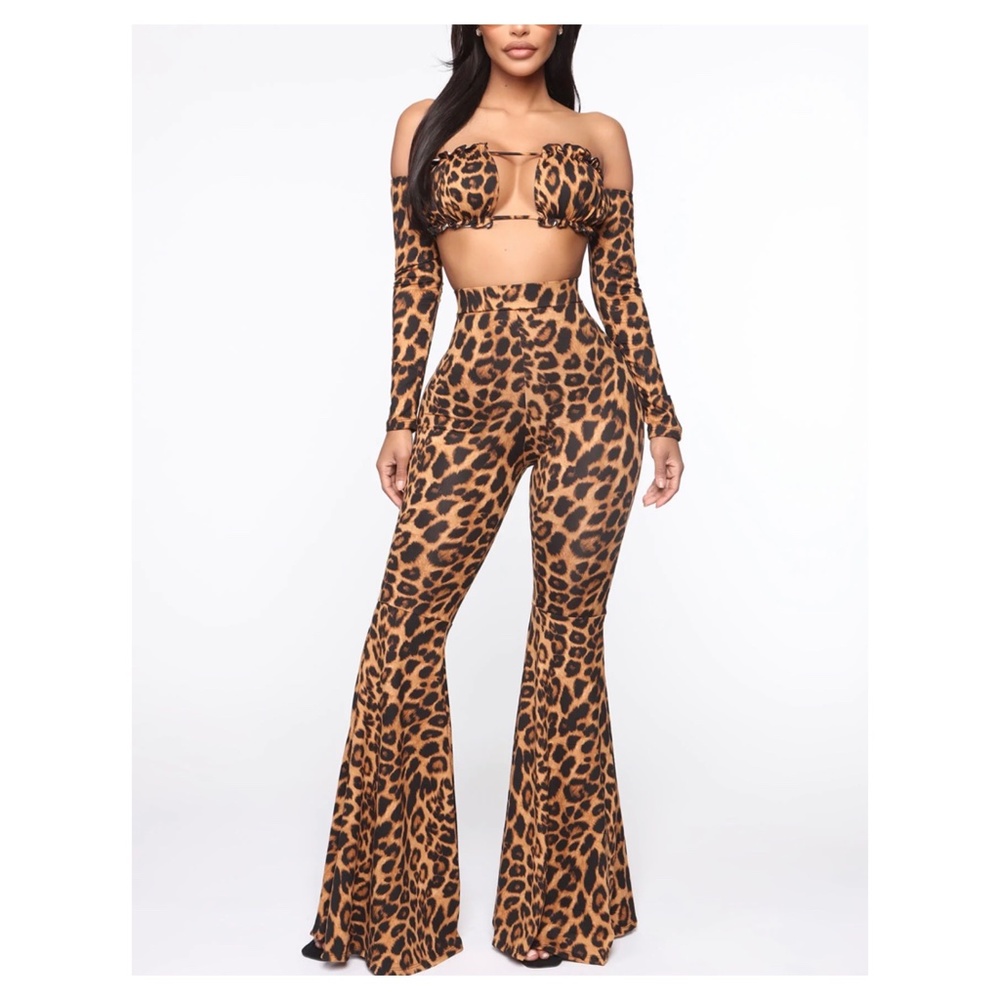 Cat Wait Any Longer Pant Set - Brown/combo